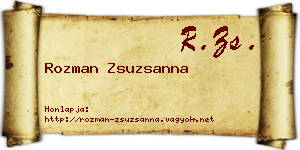 Rozman Zsuzsanna névjegykártya